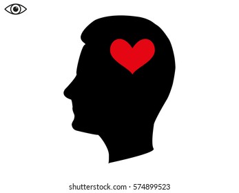 man, head, heart, vector illustration eps10