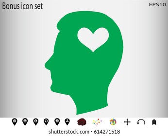 
man, head, heart, vector illustration eps10