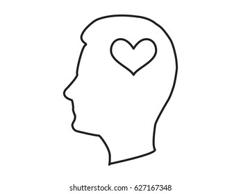 man, head, heart, vector illustration eps10