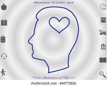 man, head, heart, vector illustration eps10