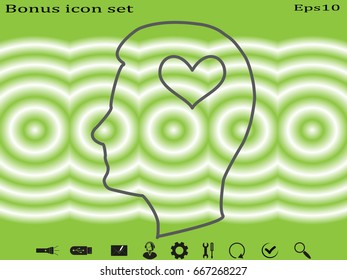 man, head, heart, vector illustration eps10