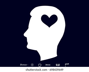 man, head, heart, vector illustration eps10 icon