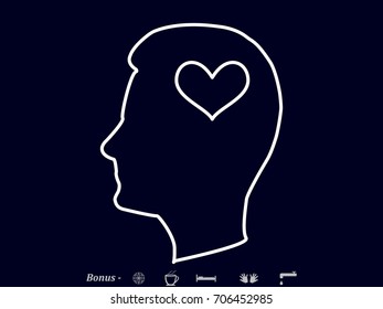 man, head, heart, vector illustration eps10