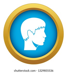 Man head icon blue vector isolated on white background for any design