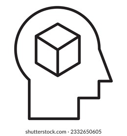 Man Head icon. Man head and Cube vector icon from Artificial Intelligence collection. Outline style Man head icon.

