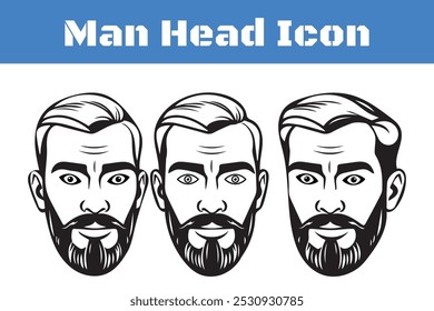 Ícone Man Head com um contorno editável