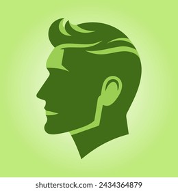 man head icon silhouette. Male avatar profile sign, face silhouette logo, designed by dekreatif.id