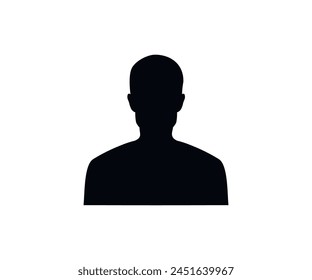 Man head icon silhouette. Male avatar profile sign, face silhouette vector design and illustration. 

