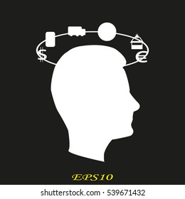 man, head, icon, vector illustration EPS 10