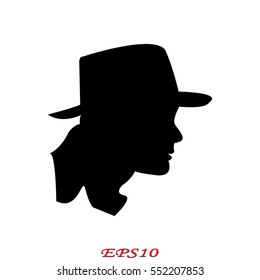 Man, head, icon, vector illustration eps10