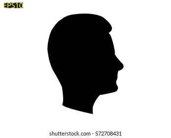Man, head, icon, vector illustration eps10