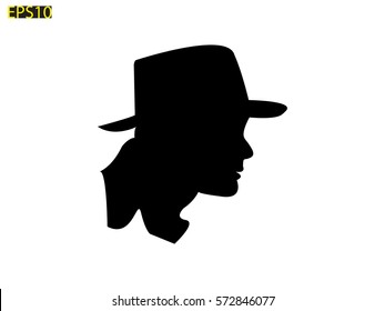 Man, head, icon, vector illustration eps10