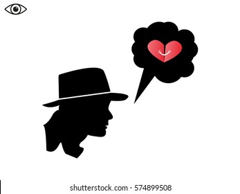 Man, head, icon, vector illustration eps10