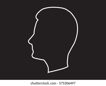 Man, head, icon, vector illustration eps10