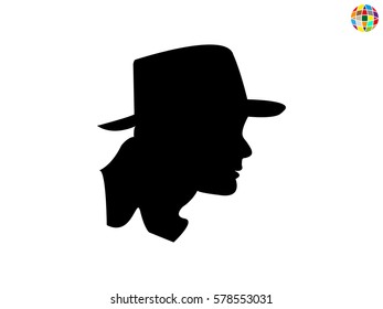 Man, head, icon, vector illustration eps10