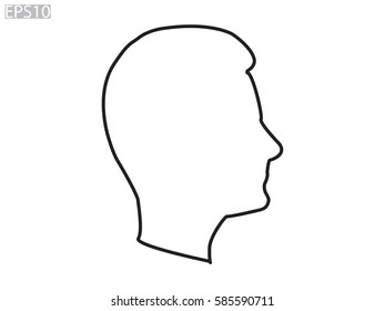 Man, head, icon, vector illustration eps10