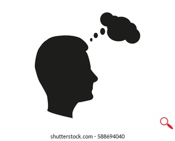 Man, head, icon, vector illustration eps10
