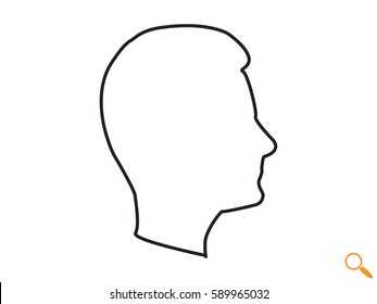 Man, head, icon, vector illustration eps10