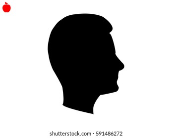 Man, head, icon, vector illustration eps10