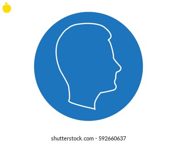 Man, head, icon, vector illustration eps10