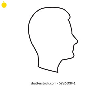 Man, head, icon, vector illustration eps10