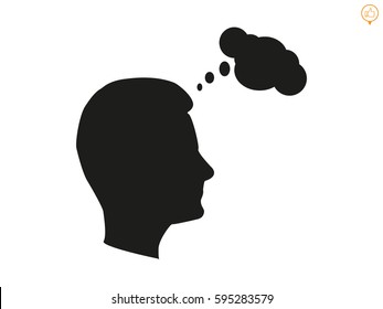 Man, head, icon, vector illustration eps10