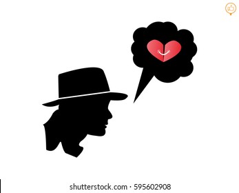 Man, head, icon, vector illustration eps10