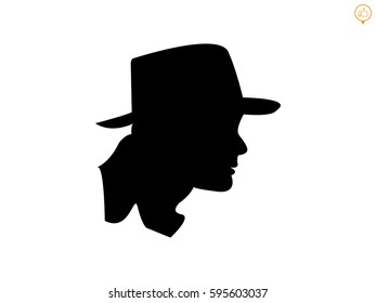 Man, head, icon, vector illustration eps10