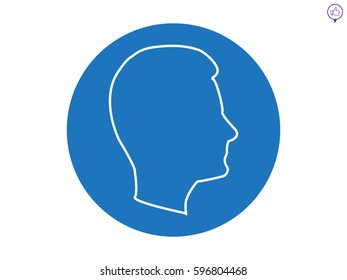 Man, head, icon, vector illustration eps10