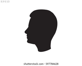 Man, head, icon, vector illustration eps10