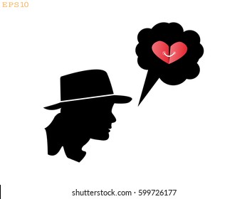Man, head, icon, vector illustration eps10
