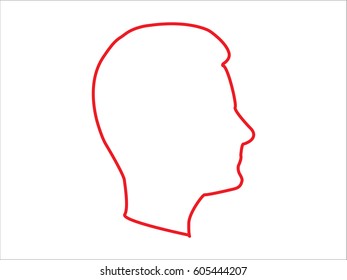 Man, head, icon, vector illustration eps10