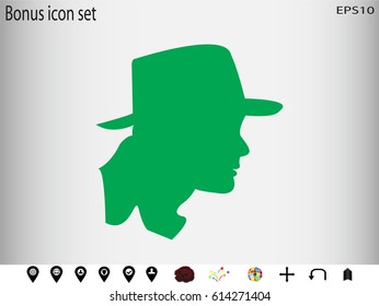 Man head icon, vector illustration eps10