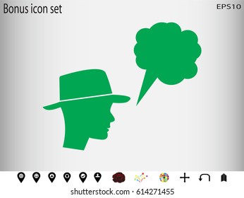 Man head, icon, vector illustration eps10