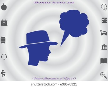 Man, head, icon, vector illustration eps10