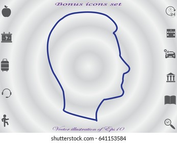 Man, head, icon, vector illustration eps10