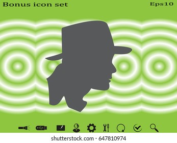 Man, head, icon, vector illustration eps10