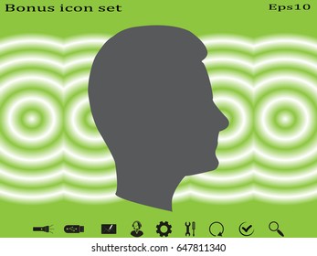 Man, head, icon, vector illustration eps10