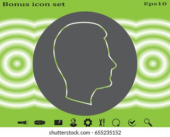 Man, head, icon, vector illustration eps10