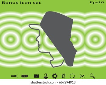 Man, head, icon, vector illustration eps10