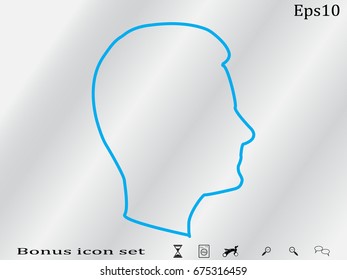 Man, head, icon, vector illustration eps10