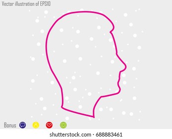 Man, head, icon, vector illustration eps10