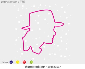 Man, head, icon, vector illustration eps10