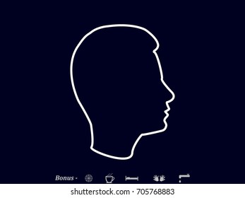 Man, head, icon, vector illustration eps10