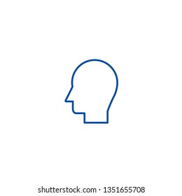 Man head line icon concept. Man head flat  vector symbol, sign, outline illustration.