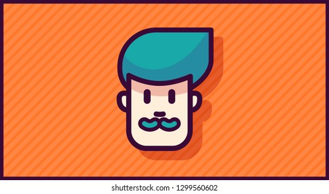 Man head logo or icon for app or mobile or web