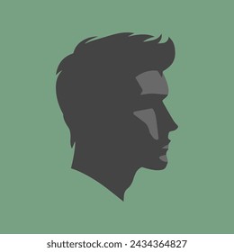 Man Head Logo Silhouettes. With Flat Side Face Design. Isolated Vector Icon Designed by Dekreatif.id