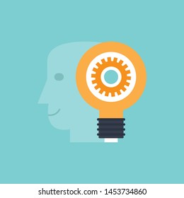 Man head mind thinking vector icon