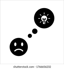 Man head mind thinking vector icon on white background