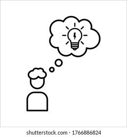 Man head mind thinking vector icon on white background